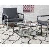 30" Camber Modern Square Coffee Table with Clear Glass Pewter - Studio Designs Home: Metal Frame, Rectangle Shape - 3 of 4