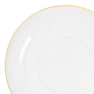 Smarty Had A Party 7.5" Clear w/ Gold Rim Organic Round Plastic Salad Plates - 120 pcs - 1 of 4