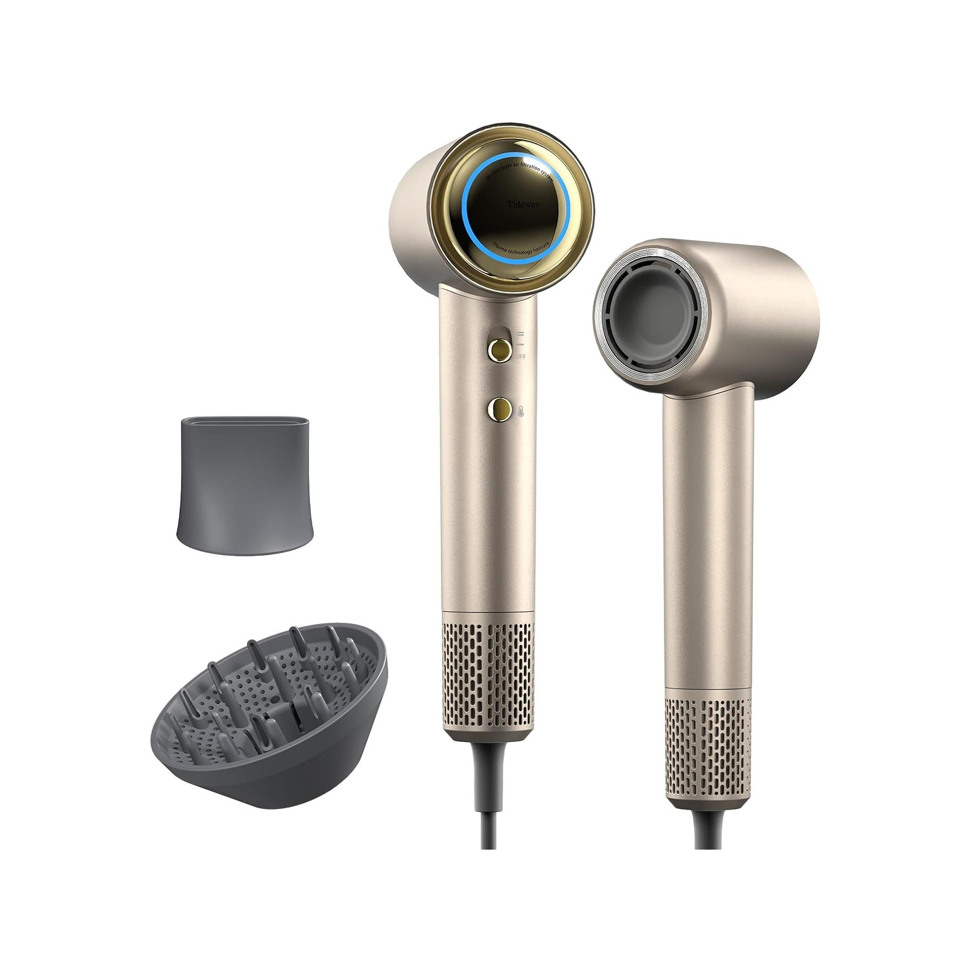 Tideway High-Speed Ionic Hair Dryer 110000 RPM, Compact Magnetic Diffuser, Fast Dry, Brushless Motor, Low Noise, Smart Temp Control - H11