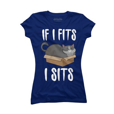 Junior's Design By Humans Cat In A box By Freshoutlook T-Shirt