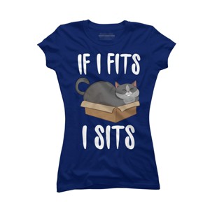 Junior's Design By Humans Cat In A box By Freshoutlook T-Shirt - 1 of 3