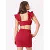 Allegra K Women's Party Crop Tank Top and Bodycon Mini Skirt 2-Piece Set - 4 of 4