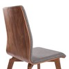 Set of 2 Richie Mid-Century Dining Chair Walnut/Gray - Armen Living: Solid Ash Wood, Plush Upholstery, Floor Protectors - 2 of 4