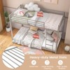 Tangkula Metal Bunk Bed Twin over Twin Low-Profile Bunk Bed Frame with Full Length Guardrail & Ladder Space-saving Twin Size Bed Black/Sliver/White - 4 of 4