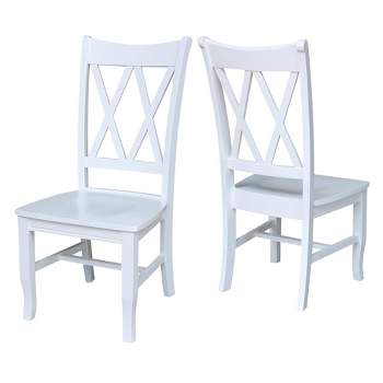 Set of 2 Jeremy Double Dining Chairs White - International Concepts