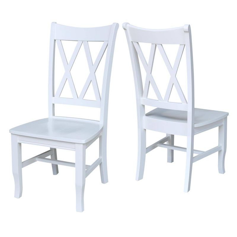 Set of 2 Jeremy Double Dining Chairs White - International Concepts, 1 of 11