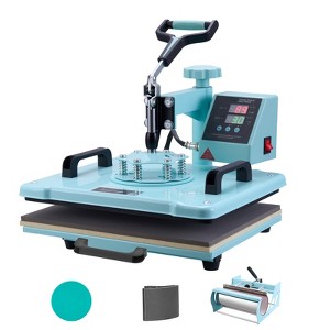 VEVOR Heat Press Machine, 12 x 15 inch, 5 in 1 Heat Transfer Machine with 30 oz Tumbler Press, 360° Swing Away T-Shirt Pressing, Green - 1 of 4