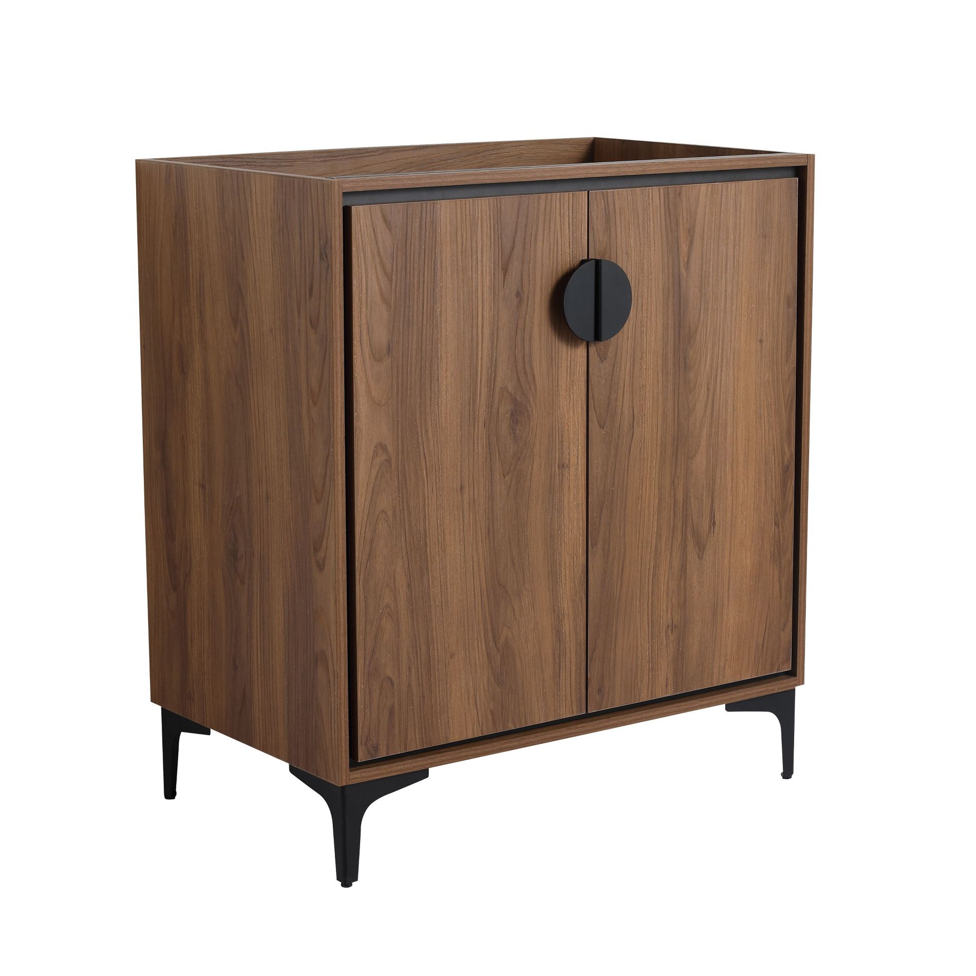 NicBex 29.33" Freestanding Bathroom Vanity without Sink, Bathroom Storage Cabinet, 2 Cabinet Doors for Bathroom, Brown