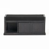 KWPZQEB 43.25" Storage Bench, Modern Rectangle Shoe Bench with Upholstered & 2 Sliding Barn Door, Foot Rest Stool for Entryway, Living Room, Hallway - 4 of 4