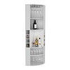 ORRD 71" Corner Bar Cabinet with Five Shelves, Eight Bottle Cubbies and Stemware,White - 2 of 4
