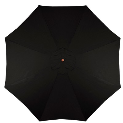 8.5ft Black Octagon Outdoor Umbrella with Wooden Pole