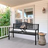 Yaheetech Patio Park Garden Bench with Middle Table, Black - 4 of 4