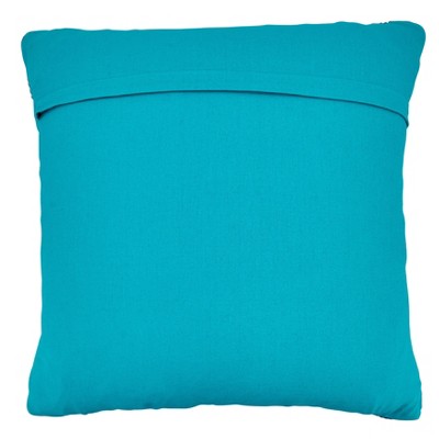 Blue Striped Chindi Throw Pillow with Down Filling, 22" x 22"