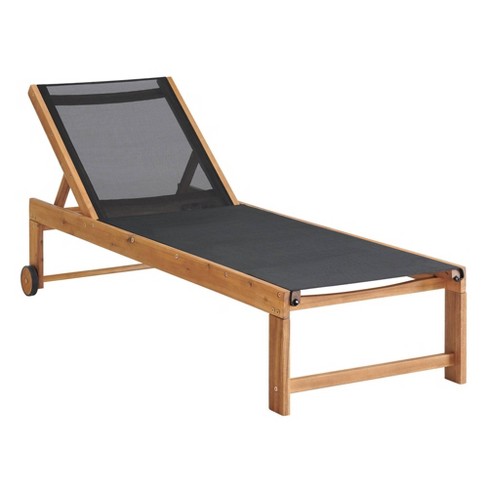 Folding wood sun online lounger