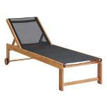 Sunapee Acacia Wood Outdoor Lounge Chair with Mesh Seating - Natural - Alaterre Furniture