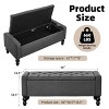Aoibox Storage Ottoman Bench with Safety Hinge, Upholstered Tufted Entryway Bench for Living Room, Bedroom, Dark Gray - 2 of 4