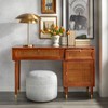 Angelo:HOME Allen Faux Rattan Front Accents Desk Walnut: Laminated Writing Desk, Enclosed Storage Cabinet - 4 of 4