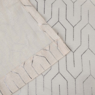 Ivory Sheer Polyester Grommet Kitchen Window Panels, 52" x 96"