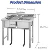 Stainless Steel Commercial Utility Sinks, Freestanding Single Bowl Sinks with Backsplash, Small Prep & Utility Sink - 3 of 4