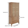 Kitchen Pantry Cabinet with Rattan Doors, 64" Tall Storage Cabinet with 2 Drawers and Adjustable Shelves, Pantry Cabinet Wood Cupboard for Kitchen - 2 of 4