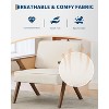 Mid-Century Modern Accent Chair, Breathable Linen Upholstered Armchair with Sturdy Wood Legs for Living Room, Bedroom - 4 of 4