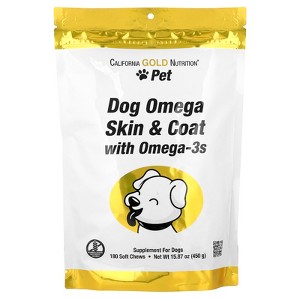 California Gold Nutrition Pet, Dog Omega Skin & Coat with Omega-3, 180 Soft Chews, 15.87 oz (450 g) - 1 of 4