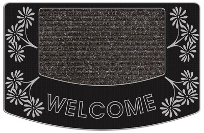 J&V TEXTILES Original Durable Rubber Door Mat, 18x28, Heavy Duty Doormat, Indoor Outdoor, Waterproof, Easy Clean, Low-Profile Mats for Entry, Garage
