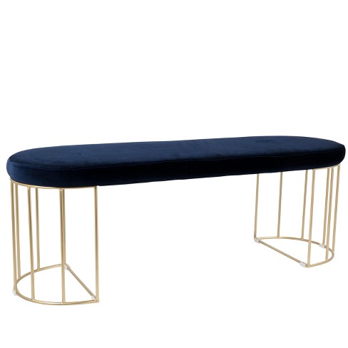 Canary Contemporary Dining Entryway Bench Blue Lumisource