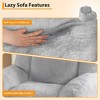 coucheta Polyester Rabbit Fur Texture Lazy Sofa with Horn Design, Soft Plush Comfortable Modern Living Room - 4 of 4