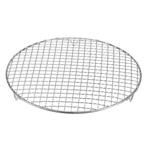 Unique Bargains Stainless Steel Round Cross Wire Barbecue Grill with Legs - 1 of 4