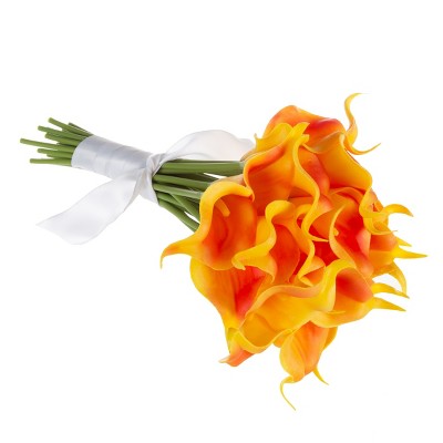 Nature Spring Faux Calla Lily Bundle - 24, Orange