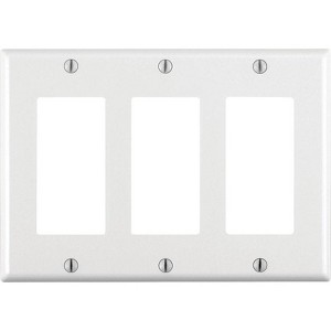 Leviton White 3 gang Thermoset Plastic Decorator Wall Plate (Pack of 10) - 1 of 1