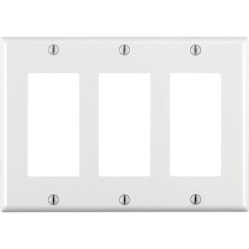 Leviton White 3 gang Thermoset Plastic Decorator Wall Plate (Pack of 10) - image 1 of 1