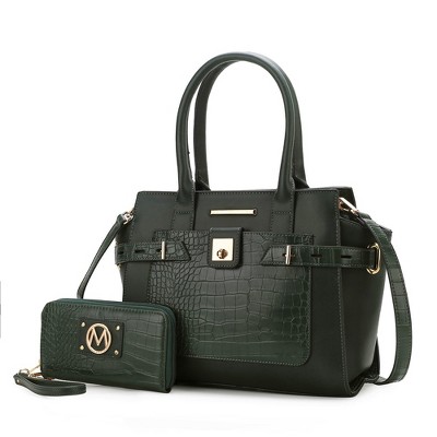 MKF Collection Isla Crocodile Embossed Women’s Satchel Bag with wallet by Mia K