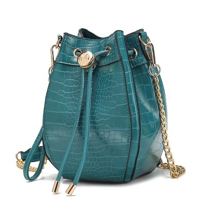 MKF Collection Cassidy Crocodile Embossed Vegan Leather Women’s Hobo Bucket Bag by Mia K