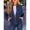Imily Bela Womens Casual Loose Zip Up Long Sleeve Sweatshirt Jacket with Pockets Outerwear - 3 of 4