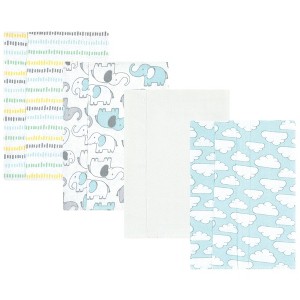 Luvable Friends Hudson Baby Flannel Burp Cloths 4pk Set - 1 of 2