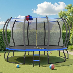 AMERLIFE 8FT 10FT 12FT 14FT 15FT 16FT Outdoor Trampoline with Enclosure Net and Ladder, Recreational Trampolines for Kids and Adults - 1 of 4