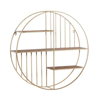 Modern Metal Wall Shelf Gold - Olivia & May