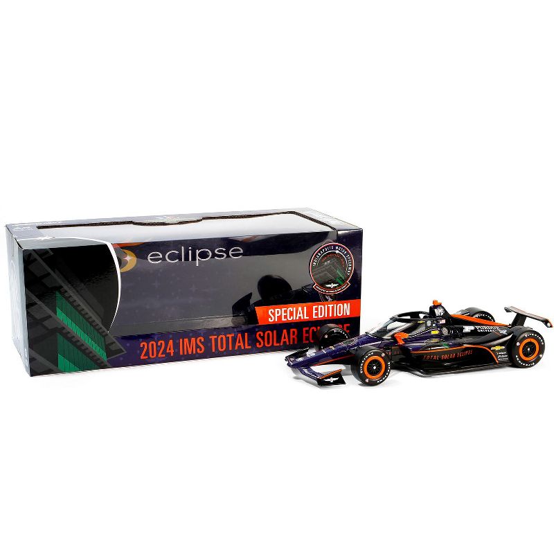 Dallara IndyCar Black 2024 Indianapolis Motor Speedway Total Solar Eclipse Special Edition 1/18 Diecast Model Car by Greenlight, 3 of 4