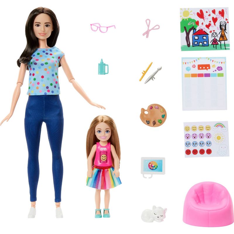 Barbie Art Therapy Playset with 2 Dolls, Pet &#38; Accessories, Shirt on Small Doll Rotates Emoji (Target Exclusive), 3 of 7