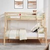 NicBex Bunk Bed with Thick Posts,Wood Bunk Bed Frame with Ladder and High Guardrail for Kids Teens Dorm Rooms - 2 of 4