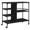 vidaXL Kitchen Trolley Black 39.4 in.x17.7 in.x35.2 in. Engineered Wood - 2 of 4