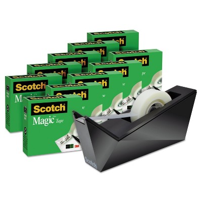 Scotch Magic Tape Designer Dispenser Value Pack Facet Design 3/4"x1000" 10 Rolls/PK 810K10C17MB