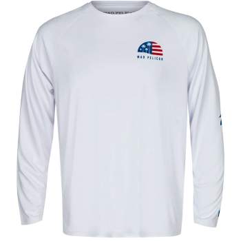 Mad Pelican Circle Palm Flag Sun Kicker Raglan UV Long Sleeve T-Shirt - White 2XL