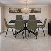 LeisureMod Ravenna 7-Piece Dining Set, 1 X-Shape Base Table 6 Dining Chairs - 2 of 4