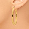 Black Bow Jewelry 3mm x 43mm 14k Yellow Gold Polished Flat Tube Large Oval Hoop Earrings - 3 of 4