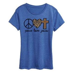 Women's - Instant Message - Peace Love Jesus Short Sleeve Graphic T-Shirt - 1 of 4