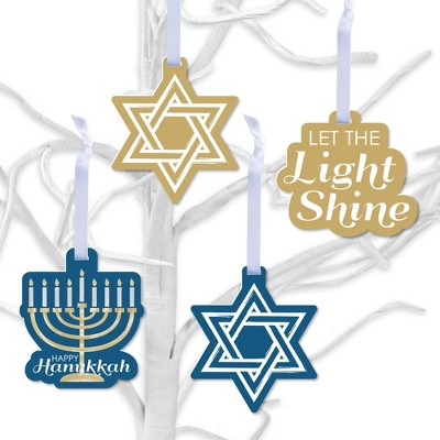Big Dot of Happiness Happy Hanukkah - Chanukah Holiday Decorations - Tree Ornaments - Set of 12