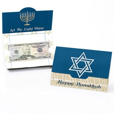 Big Dot of Happiness Happy Hanukkah - Chanukah Money and Gift Card Holders - Set of 8